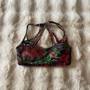 lululemon Floral Strappy Sports Bra